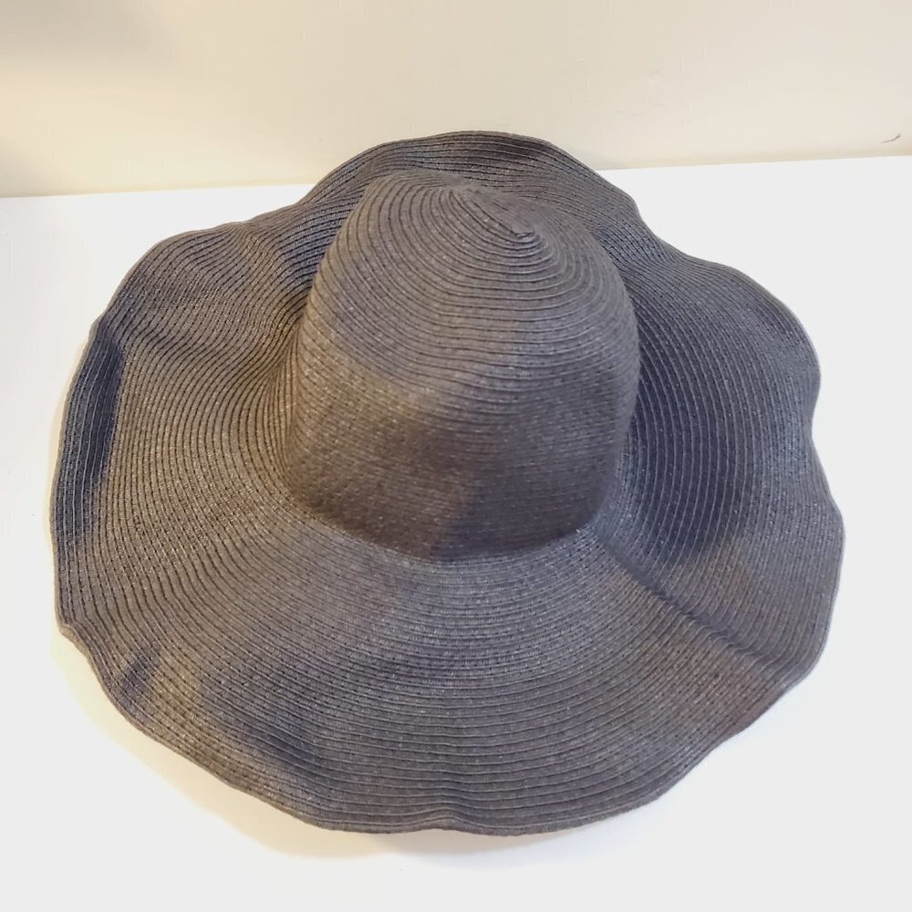 Olé America Natural Fiber Vintage Black Summer Floppy Hat One Size